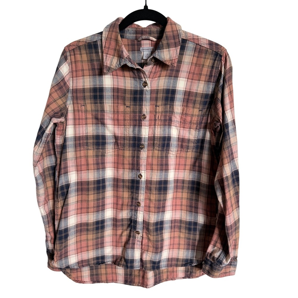 Carhartt Fairview Women S Brown Plaid Flannel Shirt Gorpcore 103085 Everyday